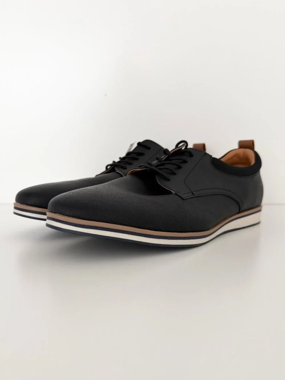 NWT JF J Ferrar Founder Memory Foam Casual Black Lace Up Oxford Shoes‎ Men's 12M